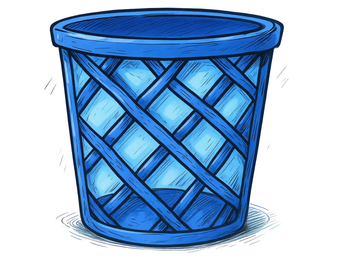 Blue trash logo